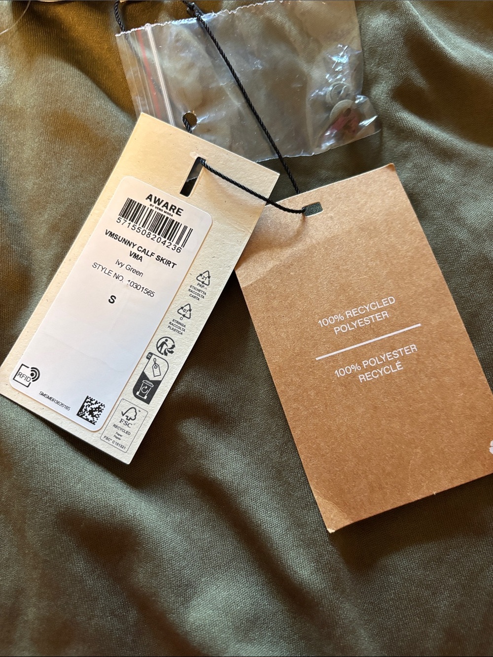 Classic Olive Button-Front Midi Skirt - Picture 7 of 7